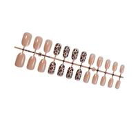 Lot de 24 faux ongles courts en forme de léopards d'amande brillants à coller sur les ongles faciles à appliquer