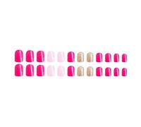 Lot de 24 faux ongles courts et carrés - Couleur vive et dorée - Pour les occasions de photographie - Scintillat coloré de printemps