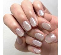 Lot de 24 faux ongles courts et ronds à coller en acrylique pour fêtes et tous les jours