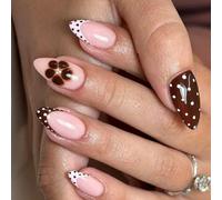 Lot de 24 faux ongles de Noël à paillettes - Sans colle - Sans colle