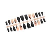Lot de 24 faux ongles de Noël avec flocons de neige - À coller sur le dessus