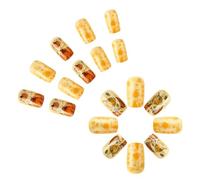 Lot de 24 faux ongles de Thanksgiving - Motif citrouilles - Couverture complète - À coller sur les ongles - Presse carrée courte sur les ongles