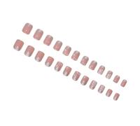 Lot de 24 faux ongles dégradés argentés blancs flocon de neige étoiles ABS finition mate application facile pour femmes ongles argentés à paillettes