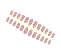 Lot de 24 faux ongles dorés à la mode avec pointe française, à presser, pour femme