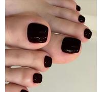 Lot de 24 faux ongles d'orteils réutilisables en acrylique avec finition UV pour femme Printemps été