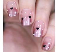 Lot de 24 faux ongles élégants avec motifs Srat - Pour la Saint-Valentin - À coller sur les ongles - Pour les fêtes