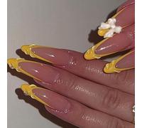 Lot de 24 faux ongles élégants en forme d'amande - Couverture complète - À coller sur les ongles artificiels pour une métamorphose rapide et tendance