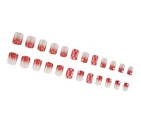 Lot de 24 faux ongles élégants, français, motifs pailletés, presse en forme de cœur sur les ongles, pour femmes à la mode