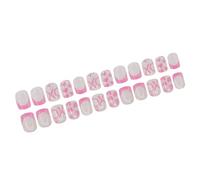 Lot de 24 faux ongles en acrylique de forme carrée pour la Saint-Valentin Motif cœur et lettre