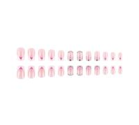 Lot de 24 faux ongles en acrylique en forme de cœur - Pour la Saint-Valentin - Pointe française à coller sur les ongles - Strass - À coller sur les ongles - Pour les vacances