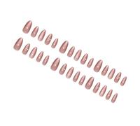 Lot de 24 faux ongles en forme d'amande, à pression simple sur les ongles, en acrylique, brillants, collages complets
