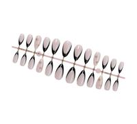 Lot de 24 faux ongles en forme d'amande, avec pointe française et étoiles, pressage élégant sur les ongles, décoration des ongles pour femmes