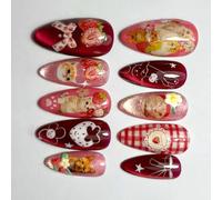 Lot de 24 faux ongles en forme d'œil de chat - Motif ciel étoilé et mer profonde - Finition en ABS - Pour nail art - Mer étoilée