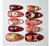 Lot de 24 faux ongles en forme d'œil de chat, ondulations, ciel étoilé et effet scintillant en ABS pour usage domestique