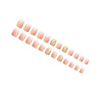 Lot de 24 faux ongles floraux courts et carrés dégradés pour la Saint-Valentin, la célébration du quotidien, les sabots courts