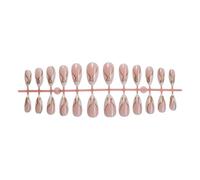 Lot de 24 faux ongles français brillants blancs et dorés