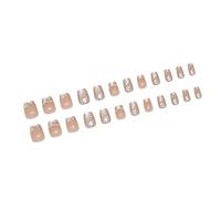 Lot de 24 faux ongles œil de chat à coller avec perles et fleurs