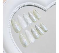 Lot de 24 faux ongles œil de chat étincelants et légers à presser pour femme, multi-occasions de mariage