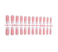 Lot de 24 faux ongles longs carrés brillants avec nœuds pour un port confortable