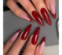 Lot de 24 faux ongles longs élégants à presser faciles à appliquer et à enlever pour femmes et filles