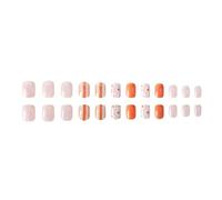 Lot de 24 faux ongles ovales courts à paillettes