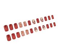 Lot de 24 faux ongles pailletés en forme de cœur - Presse à coller sur les ongles - Fête de la Saint-Valentin
