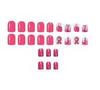 Lot de 24 faux ongles réutilisables à pression - À coller - À pois - Application rapide - Pour femme