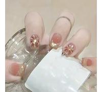 Lot de 24 faux ongles réutilisables en acrylique avec effet vernis gel pour femmes, mariées - Parfaits pour les fêtes, mariages, usage quotidien