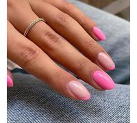 Lot de 24 faux ongles ronds à coller en acrylique pailleté