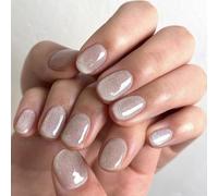 Lot de 24 faux ongles ronds courts à coller pour femme