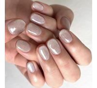 Lot de 24 faux ongles ronds courts à presser confortables pour un look élégant