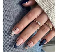 Lot de 24 faux ongles sur le thème de Noël avec motif flocon de neige confortables pour femme