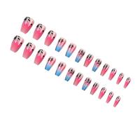 Lot de 24 faux ongles sur les ongles Plage Vacances avec motifs de noix de coco Décoration artistique pour femmes Les styles dégradés ongles acryliques