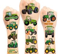 Lot de 24 feuilles (144 pièces) de tatouages temporaires sur le thème du tracteur, fournitures de fête d'anniversaire pour enfants, garçons et filles, cadeaux de Noël, sacs à friandises, cadeaux de