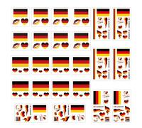 Lot de 24 Feuilles d'autocollants de Tatouage Temporaires avec Drapeau Allemand,Drapeau Allemand Tatouages Temporaire Étanche pour WM Party Décoration Fête Nationale,Euro Football Coupe,Coupe du Monde