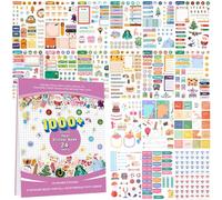 Lot de 24 feuilles de 1 000 autocollants colorés pour planificateur de listes de choses à faire pour adultes, autocollants de journal, accessoires de planification pour femme, autocollants de