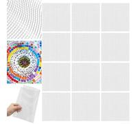 Lot de 24 feuilles de mosaïque en fibre de verre pour soutien de dosseret, ancrage de plâtre, assemblage artisanal et structuration 30,5 x 30,5 cm