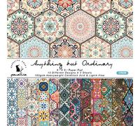 Lot de 24 feuilles de papier de scrapbooking Mandala 15,2 x 15,2 cm - Un côté pour la fabrication de cartes, le journal, les loisirs créatifs, le scrapbooking