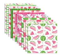 Lot de 24 feuilles de papier de scrapbooking motif pastèque - 12 designs - Papier décoratif double face - Papier décoratif pour scrapbooking - 30,5 x 30,5 cm