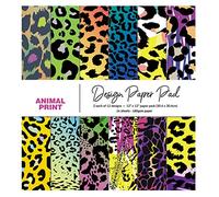 Lot de 24 feuilles de papier pour scrapbooking - 30,5 x 30,5 cm - Pour loisirs créatifs, création de cartes, arrière-plan décoratif - Motif léopard