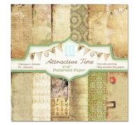 Lot de 24 feuilles de papier pour scrapbooking - Style vintage - 15,2 x 15,2 cm - Motif vieux souvenirs - Matériau pour journaux indésirables, découpage, agenda, loisirs créatifs, emballage cadeau