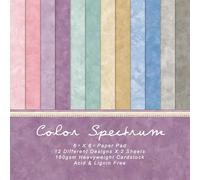 Lot de 24 feuilles de papier texturé de couleur unie, 15,2 x 15,2 cm, fournitures de scrapbooking, papier décoratif pour loisirs créatifs, fabrication de cartes, album photo, journal indésirable