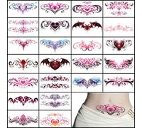 Lot de 24 feuilles de tatouages temporaires sexy pour nombril - Pour femmes et filles - Pour femme et fille