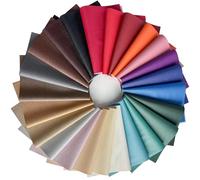 Lot de 24 feuilles de tissu en cuir synthétique aspect litchi - 21 x 30 cm - En cuir synthétique uni gaufré - Pour travaux manuels, sacs à main, portefeuilles, accessoires pour cheveux, projets de