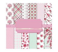 Lot de 24 feuilles papier Sakura 15 x cm for scrapbooking, à motifs, fond for loisirs créatifs Pour Loisirs Créati