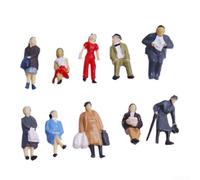 Lot de 24 figurines de personnes à l'échelle 1:87 Ho - Ensemble de figurines architecturales peintes - Modèle de petites personnes assises et debout - Personnes miniatures en plastique