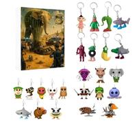 Lot de 24 figurines italiennes Brainrot Tung Sahur - Figurines Tralalero - Porte-clés - Boucles d'oreilles - Pendentifs - Jeu amusant - Cadeau créatif pour les fans, les collègues, les amis