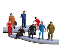 Lot de 24 figurines mixtes HO à l'échelle 1:87 en plastique peintes à la main colorées pour paysage ferroviaire miniature pour train, plate-forme de rue, paysage
