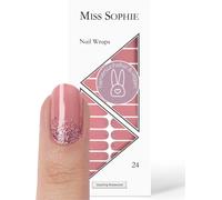 Lot De 24 Films Pour Ongles-Dazzling Rosewood-Paillettes-Rose-24 Films Adhésifs Ultra Fins Et Durables