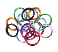 Lot de 24 fils d'aluminium de couleurs assorties, ronds et flexibles, for la fabrication de bijoux, de boucles d'oreilles, de lunettes, de sculptures et de loisirs créatifs.